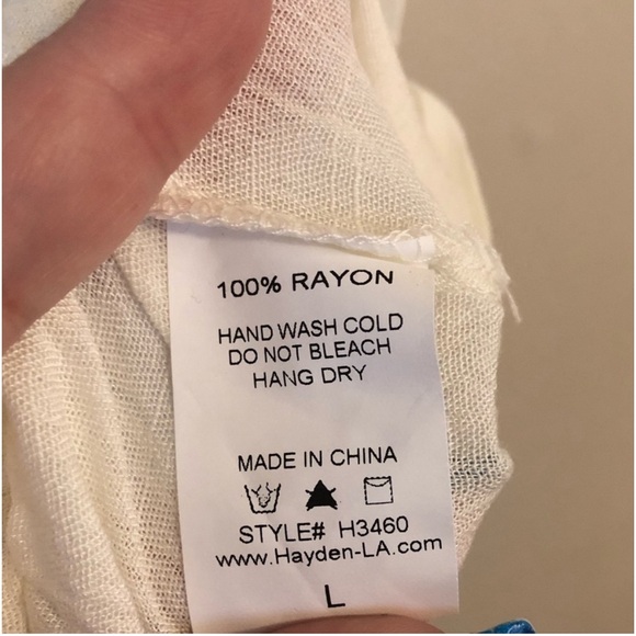 Hayden LA Cream Blouse Lace Detail Bohemian Boho Shirt Women’s NEW - Picture 6 of 6